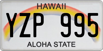 HI license plate YZP995