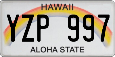 HI license plate YZP997