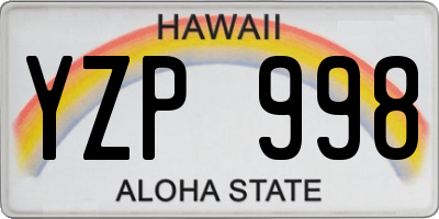 HI license plate YZP998
