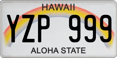 HI license plate YZP999