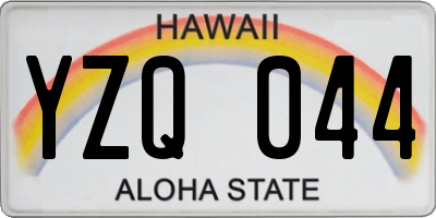 HI license plate YZQ044