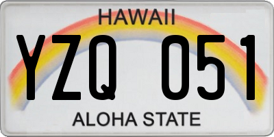 HI license plate YZQ051
