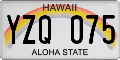 HI license plate YZQ075