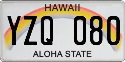 HI license plate YZQ080