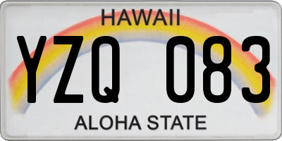 HI license plate YZQ083
