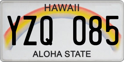 HI license plate YZQ085