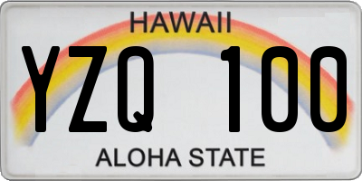 HI license plate YZQ100