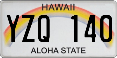HI license plate YZQ140