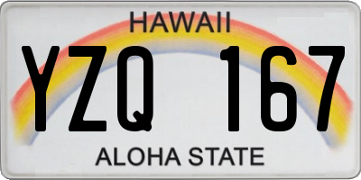 HI license plate YZQ167