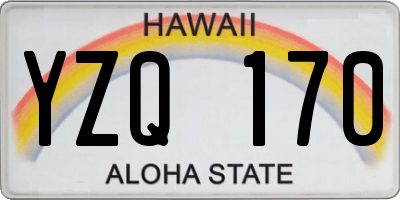 HI license plate YZQ170