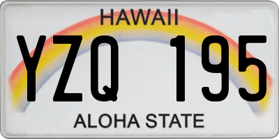 HI license plate YZQ195