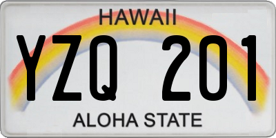 HI license plate YZQ201