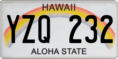 HI license plate YZQ232