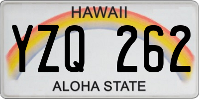 HI license plate YZQ262
