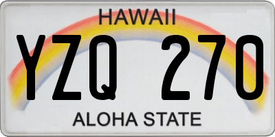 HI license plate YZQ270