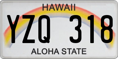 HI license plate YZQ318