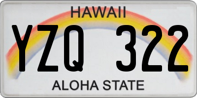 HI license plate YZQ322