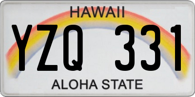 HI license plate YZQ331