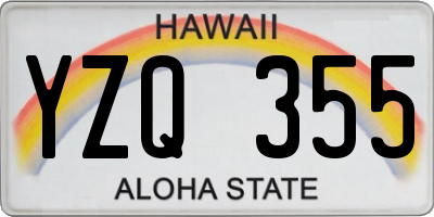 HI license plate YZQ355