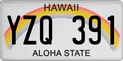 HI license plate YZQ391