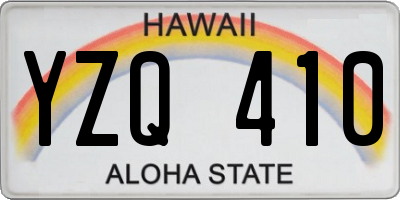 HI license plate YZQ410