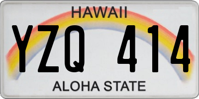 HI license plate YZQ414