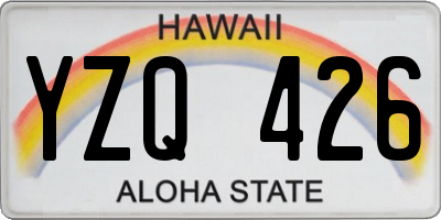 HI license plate YZQ426