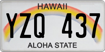 HI license plate YZQ437