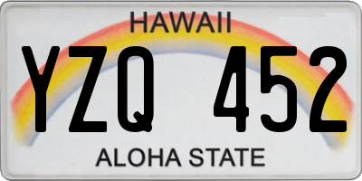 HI license plate YZQ452