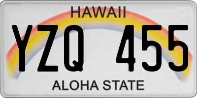 HI license plate YZQ455