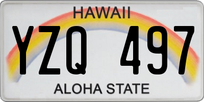 HI license plate YZQ497