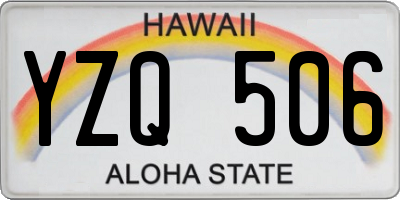 HI license plate YZQ506