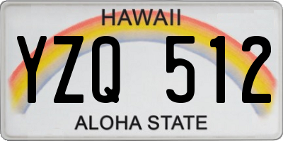 HI license plate YZQ512