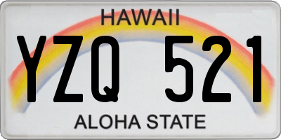 HI license plate YZQ521