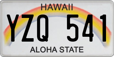 HI license plate YZQ541