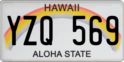 HI license plate YZQ569