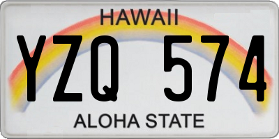 HI license plate YZQ574