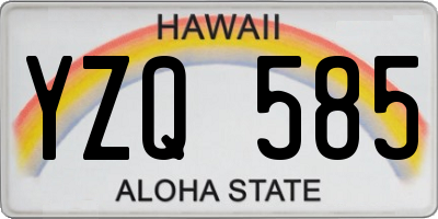 HI license plate YZQ585