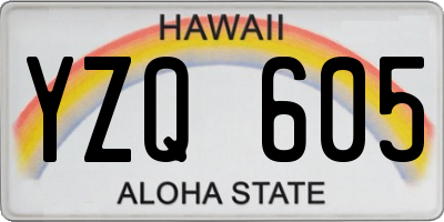 HI license plate YZQ605