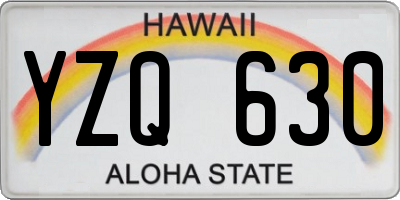 HI license plate YZQ630