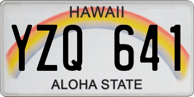 HI license plate YZQ641
