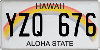 HI license plate YZQ676