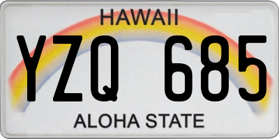 HI license plate YZQ685
