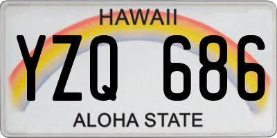 HI license plate YZQ686