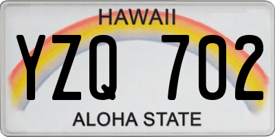HI license plate YZQ702