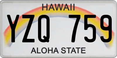 HI license plate YZQ759