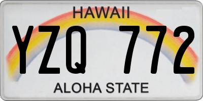 HI license plate YZQ772