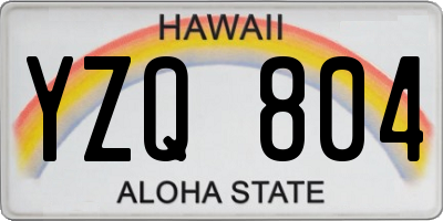 HI license plate YZQ804