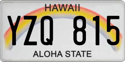 HI license plate YZQ815