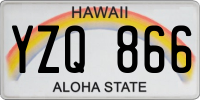 HI license plate YZQ866